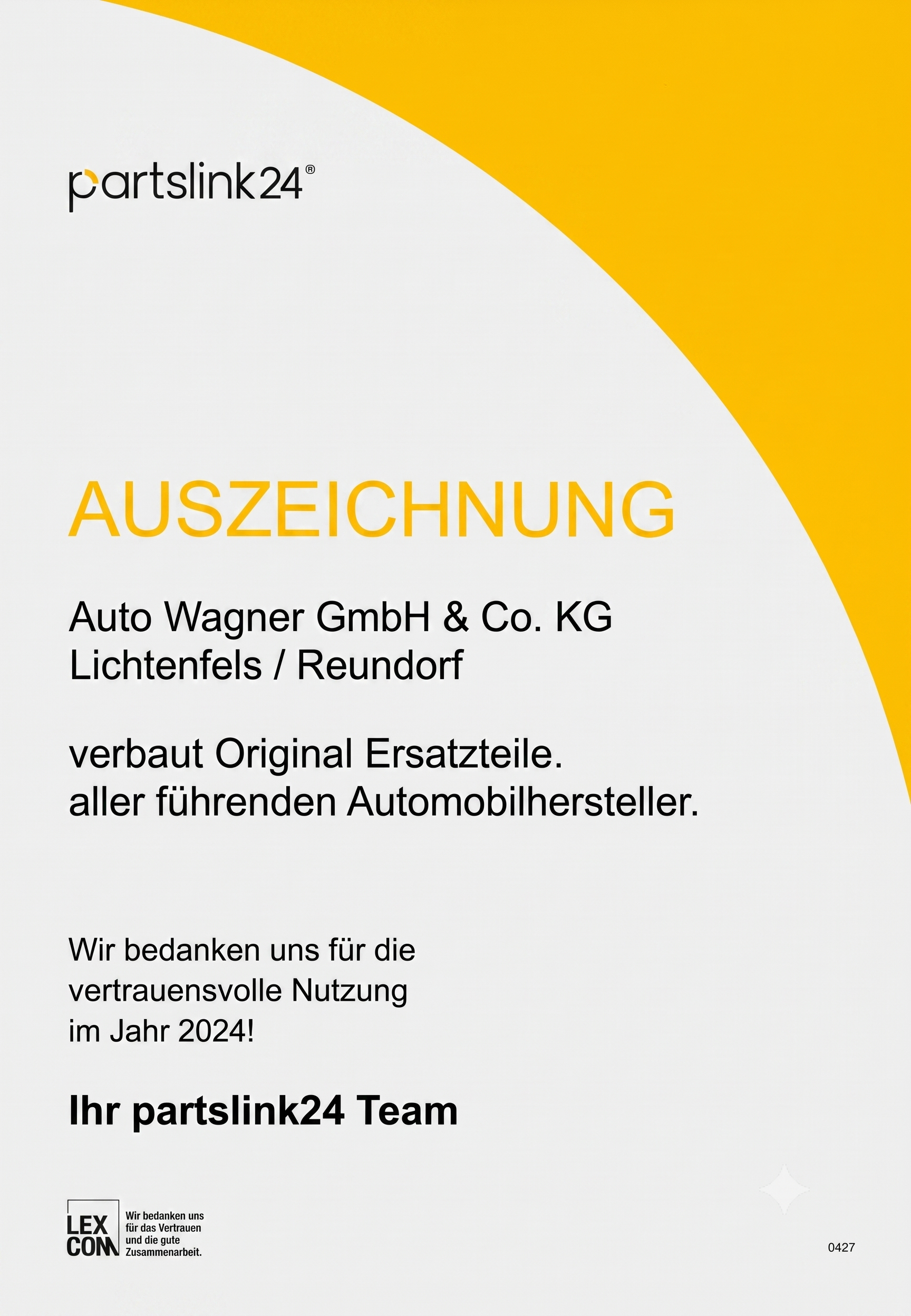 Ersatzteil-Auszeichnung
