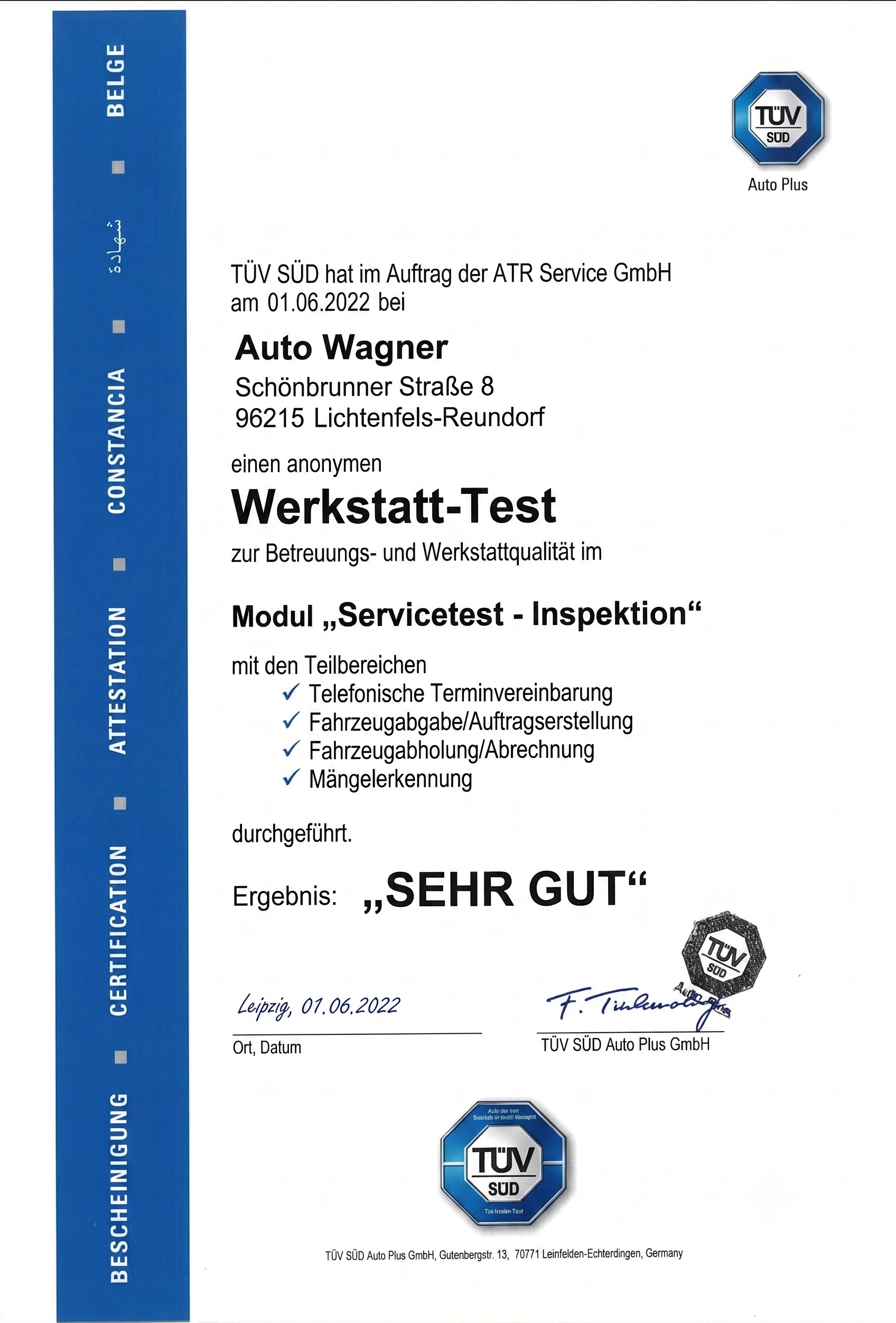 TÜV Süd Bewertung
